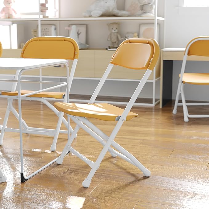 Flash Furniture 2 Pk. Kids Yellow Plastic Folding Chair