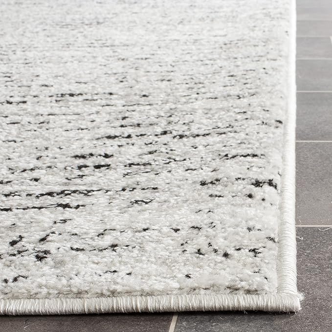 SAFAVIEH Adirondack Collection Runner Rug - 2'6" x 8', Ivory & Silver, Modern Abstract Design, Non-Shedding & Easy Care, Ideal for High Traffic Areas in Living Room, Bedroom (ADR117B)