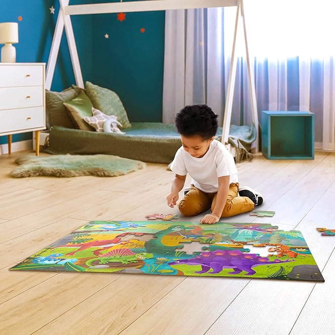 B. toys- Gigantic Jigsaw 2-Pack - Sea & Dinosaurs- 48-Piece Floor Puzzles – 2 Puzzles, Ocean & Dinos – Large 2 x 3 Feet Jigsaw Puzzles for Kids – Educational & Developmental Toys – 3 Years +