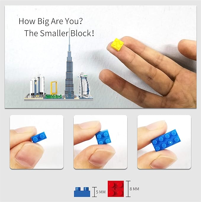 World Famous Landmarks Architecture Skylines Series Dubai Skyline Micro Building Blocks Set for Adult and Children Age of 14+ Assembly Construction 3D Toy Present Kit 2545 pcs