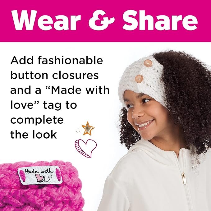 Creativity for Kids Quick Knit Headband Making Kit - Kids Knitting Kit for Beginners - DIY Projects for Kids