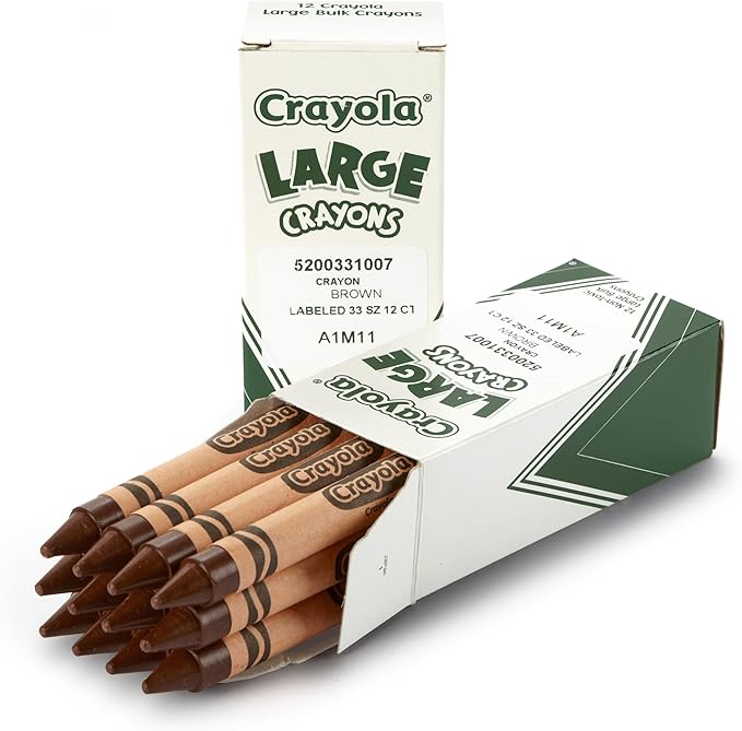Crayola Large Crayons, Brown, Art Tools for Kids, 12 Count