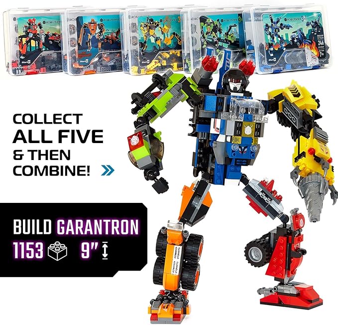 JITTERYGIT Mech Building Robot Glow in The Dark Action Figure Toy Set, Cool Space Super Hero Christmas Birthday Gift, Best Xmas Holiday Present Bricks for Boys, Girls, Teen 6 7 8 9 10 Year Old