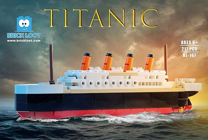 Brick Loot Titanic Building Blocks Mid-Sized Set, Toy Ship Model Kit, Building Bricks Sets for Adults or Kids 6 Year Old +, Home Decor, Quality Blocks Compatible with Lego & Major Brands, 217 Pieces