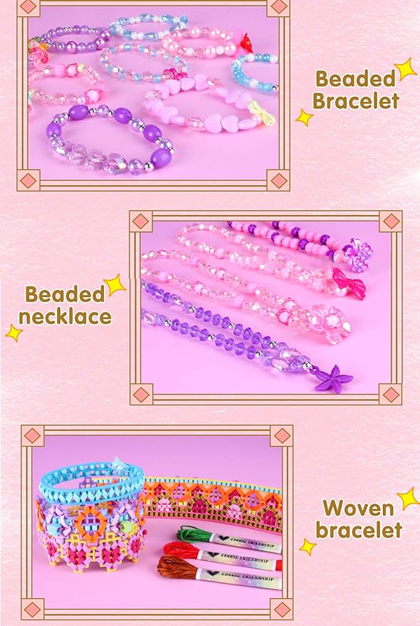 Lreyrous Kids DIY Hand Rope Weaving Kit Personalized Fashion with Braider 5 PCS Friendship Bracelet Kit Birthday Gift Holiday Gift Suitable for Children Over 6 Years Old