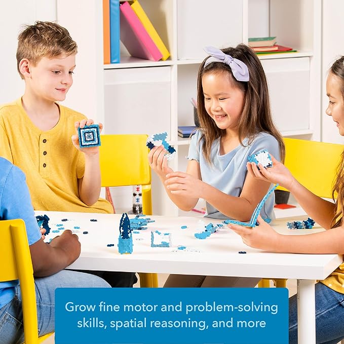 PLUS PLUS 3D Puzzle Building Block Set, 70 Mini Interlocking Pieces, Fun Holiday Activities for Kids - Yeti Mini Maker Tube