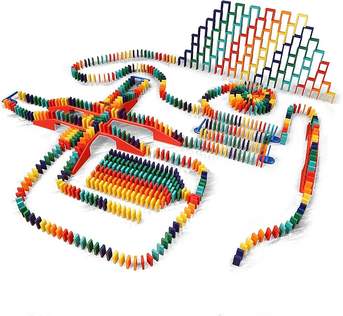 Bulk Dominoes Pro-Domino Kit | Dominoes Set, STEM STEAM Small Toys, Family Games for Kids, Kids Toys and Games, Building, Toppling, Chain Reaction Sets (Master)