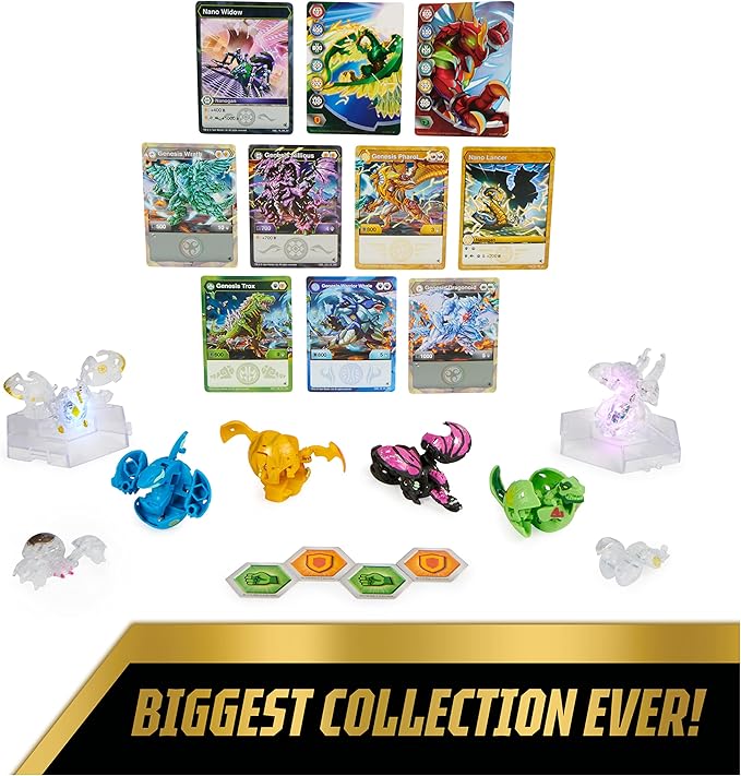 Bakugan Evolutions, Bakugan Genesis Collection Pack, 2 Light Up Bakugan Action Figures, 4 Exclusive Bakugan, 2 Nanogan, 8 Bakugan Cards and 4 BakuCores, Kids Toys for Boys Ages 6 and Up