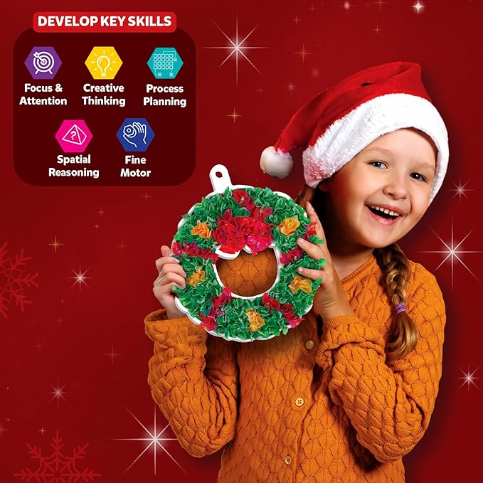 Skillmatics Art & Craft Activity - Poke-in Art Christmas Decor, Mess-Free Art for Kids, Craft Kits, DIY Activity, Gifts for Girls & Boys Ages 4, 5, 6, 7, 8, 9, 10, 11, 12