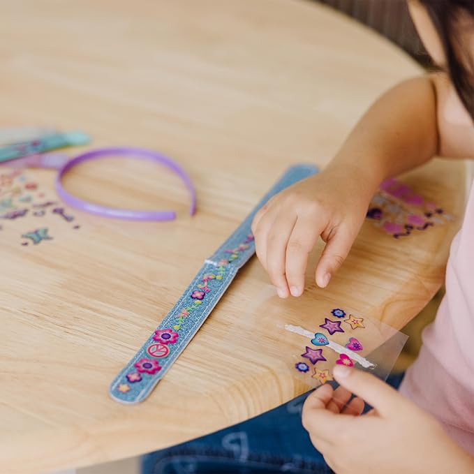Melissa & Doug Design-Your-Own Headbands Jewelry-Making Kit With 50+ Stickers