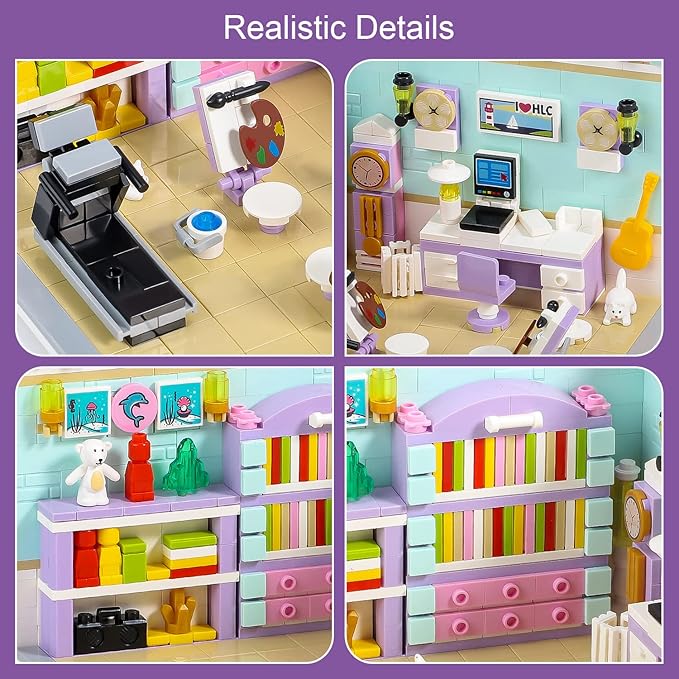 Friends House Building Block Sets, Girls Mini Study Fitness Room Friendship Playhouse Apartment Bricks Kit Birthday for Adults Kids 8-12 6-12 10-12 7-9 (623 PCS)
