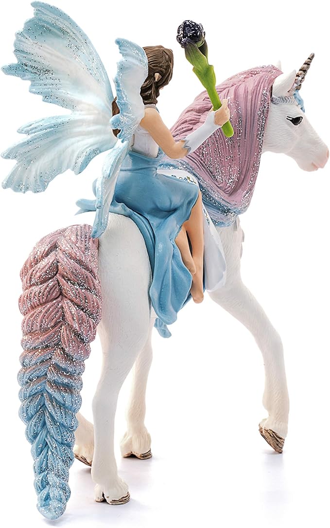 Schleich Bayala Fairy Eyela with Princess Unicorn Playset - Sparkling Flying Princess Doll with Unicorn and Magic Wand, Birthday Gift for Girls and Boys Ages 5-12