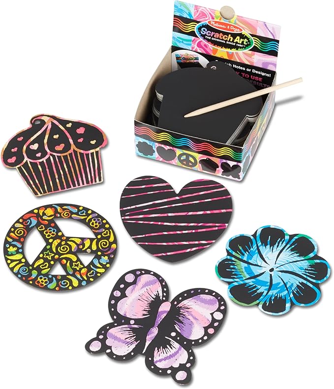 Melissa & Doug Scratch Art Friendship Mini Notes (125) With Wooden Stylus - Color Scratch Art Mini Notes, Party Favors, Stocking Stuffers, Arts And Crafts For Kids