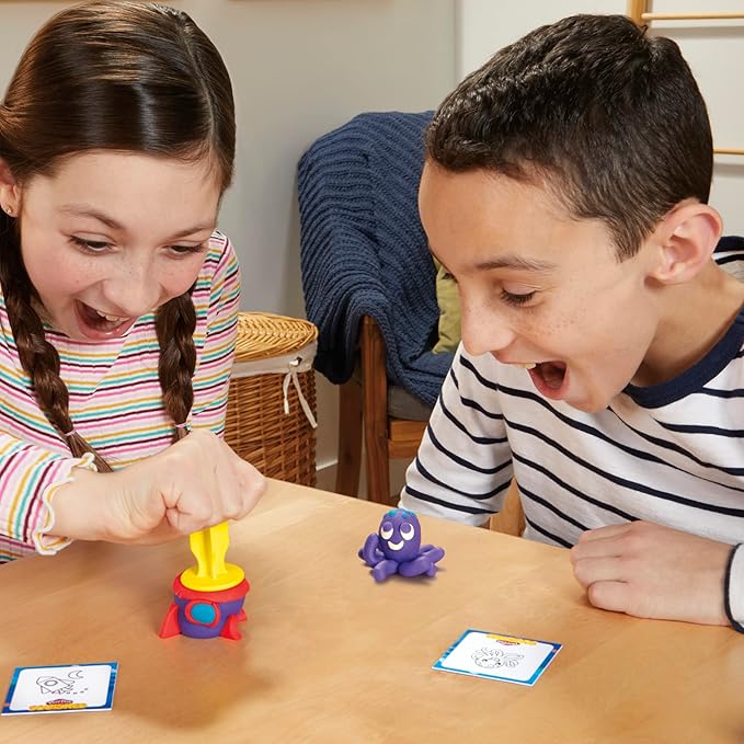 Play-Doh Squished Creative Challenge Set with 4 Activities for Kids 5 Years and Up, 30 Challenge Cards, Mega Can with 8 Modeling Compound Colors