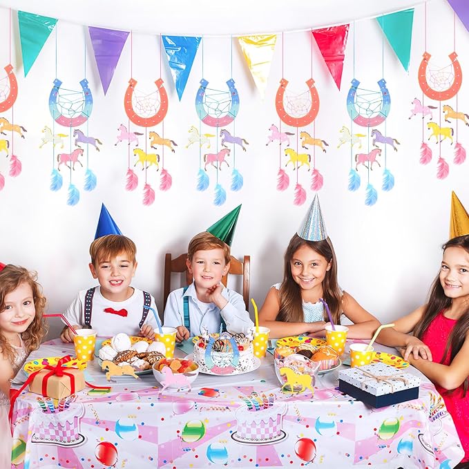 8 Pack Wooden Horse Craft for Kids,Unfinished Wooden Horse Wood for Painting Horse Dream Catcher Craft Wooden Arts Coloring Wood Horseshoe Ornaments for Art Activity Birthday Party Favors Decoration