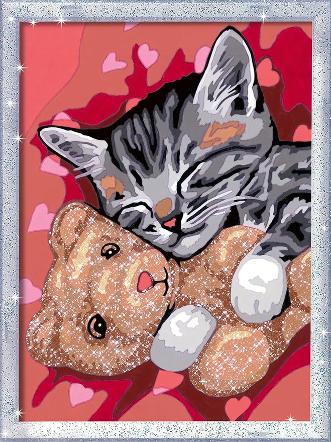 Ravensburger Peaceful Kitten Paint by Numbers Kit for Kids - 20266 - Painting Arts and Crafts for Ages 9 and Up