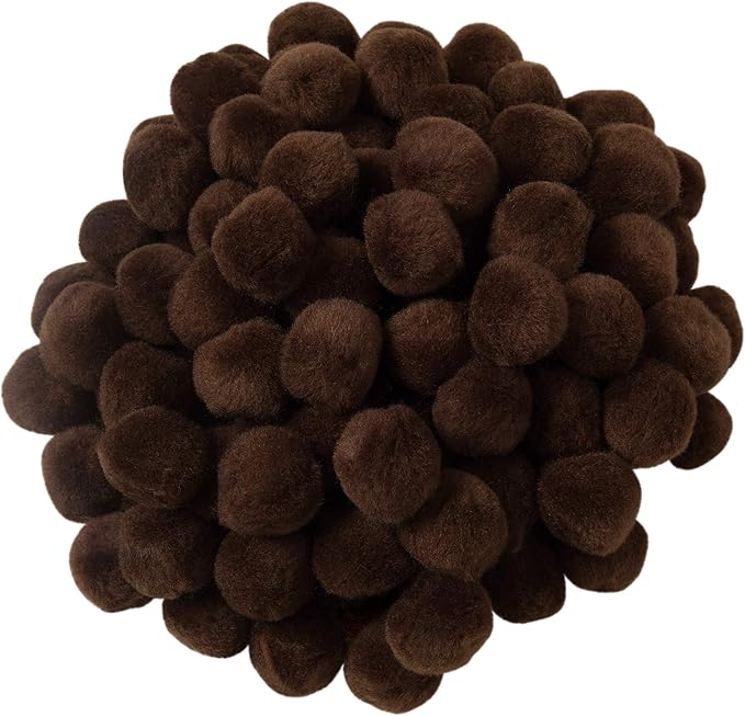 Creativity Street Pom Pons 100-Piece x 1 Inch, Brown