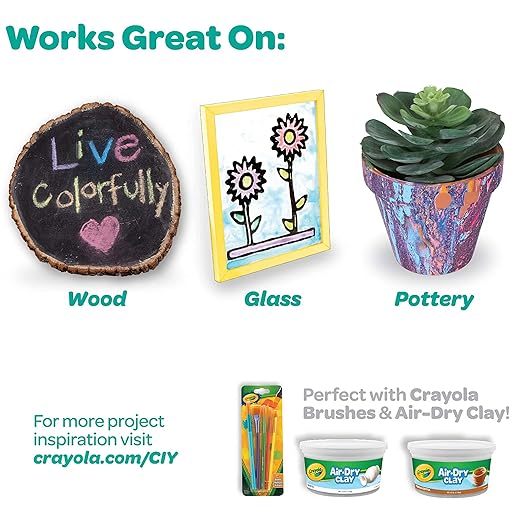 Crayola Acrylic Paint - Assorted Colors (6ct), Kids Paint, Arts & Crafts Supplies for Kids, Great For Art Projects & DIY Crafts