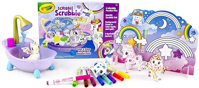Crayola Scribble Scrubbie Peculiar Pets, Washable Pet Grooming Toy for Kids, Arts & Crafts, Gifts for Girls & Boys, Ages 3, 4, 5