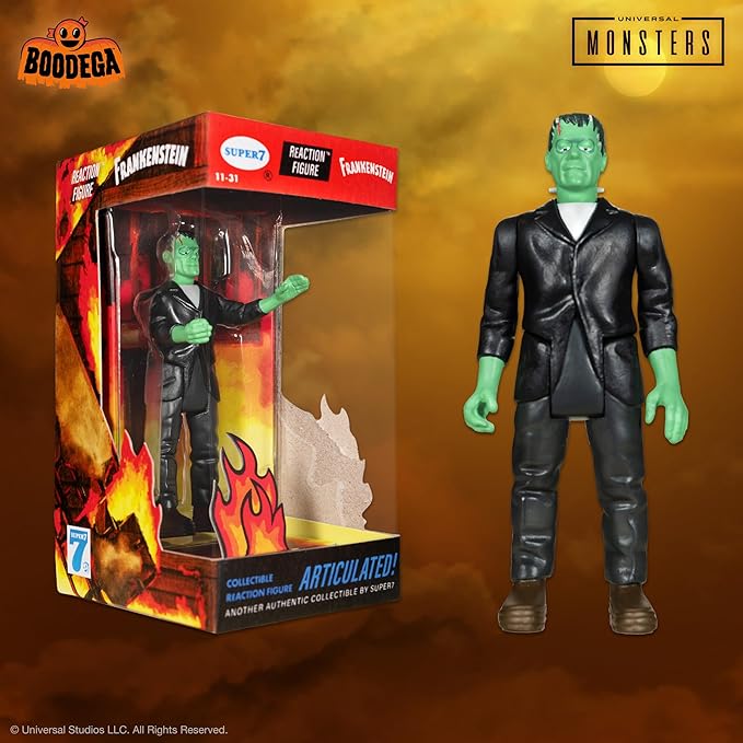 Super7 Universal Monsters Frankenstein (Fire Box) - 3.75" Universal Monster Movies Action Figure Classic Movie Collectibles and Retro Toys