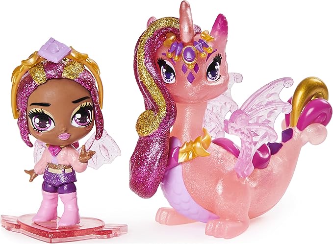Hatchimals Pixies Riders, Crystal Charlotte Pixie and Draggle Glider Set with Mystery Feature