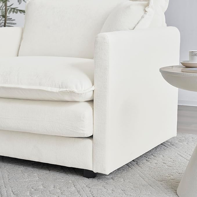 Chenille Oversized Accent Chair - 41.4”W Big Comfy Modular Cloud Chair, Cozy Armchair for Living Room, Bedroom, Kids Room, Family Room, Reading Nook, Ivory Cream