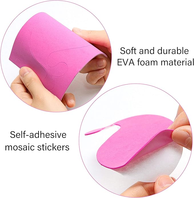 MALLMALL6 20Pcs Mosaic Sticker Art Kits for Kids Toddler Unisex