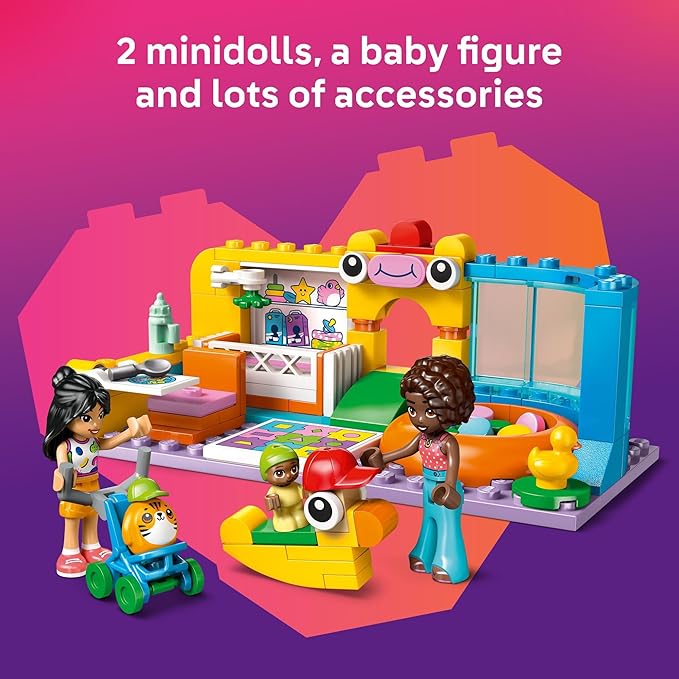 LEGO Friends Aliya's Baby Sister's Playroom Building Toy - Pretend Play Set for Kids, Girls and Boys, Ages 6+ - with 2 Minidolls, Baby Figure, and Stroller - Gift Idea for Birthdays - 42645