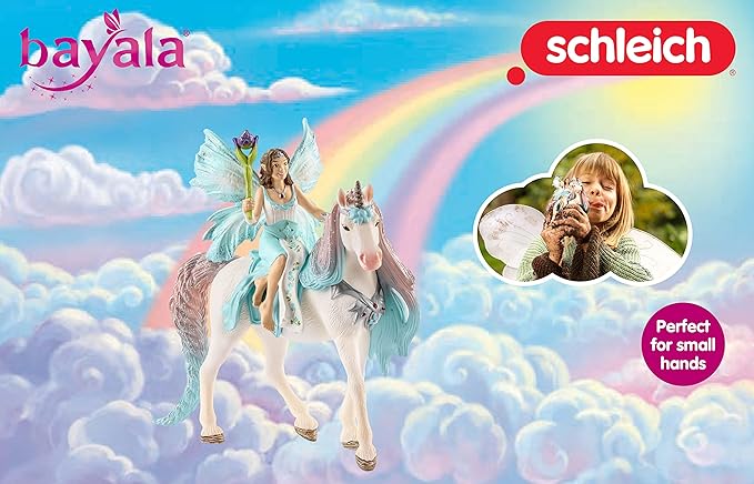 Schleich Bayala Fairy Eyela with Princess Unicorn Playset - Sparkling Flying Princess Doll with Unicorn and Magic Wand, Birthday Gift for Girls and Boys Ages 5-12