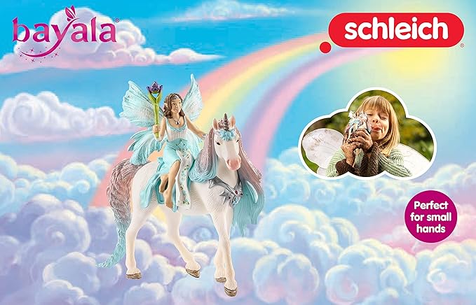 Schleich Bayala Fairy Eyela with Princess Unicorn Playset - Sparkling Flying Princess Doll with Unicorn and Magic Wand, Birthday Gift for Girls and Boys Ages 5-12