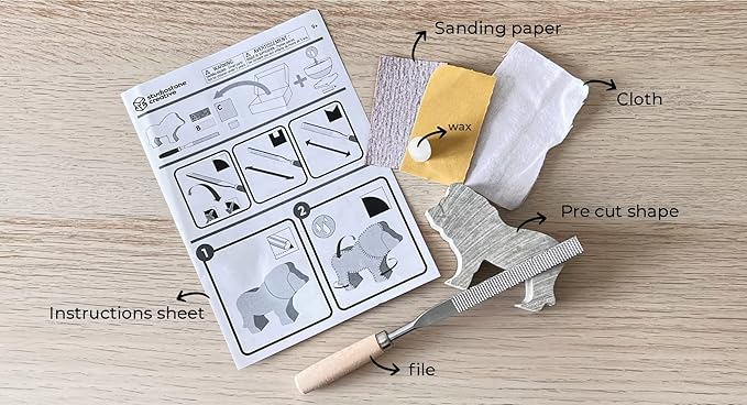 STUDIOSTONE CREATIVE DIY Arts & Crafts Carving Kit Kids Adults Cat Sculpture Soapstone