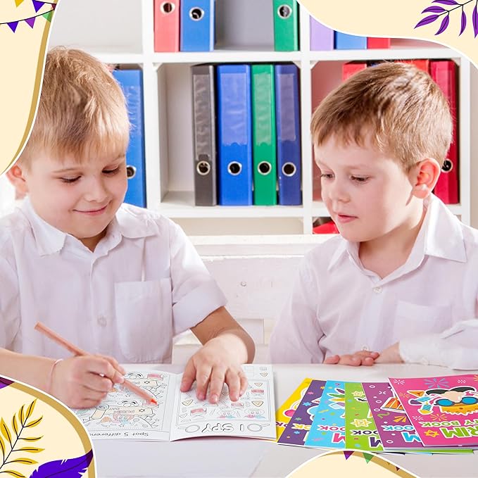 Purim Activity Books for Kids - 24Pcs Happy Purim Mini Games Coloring Book Set Bulk Mazes Word Search Word Scramble Games for School Classroom Jewish Carnival Holiday Reward DIY Art Gifts Party Favors