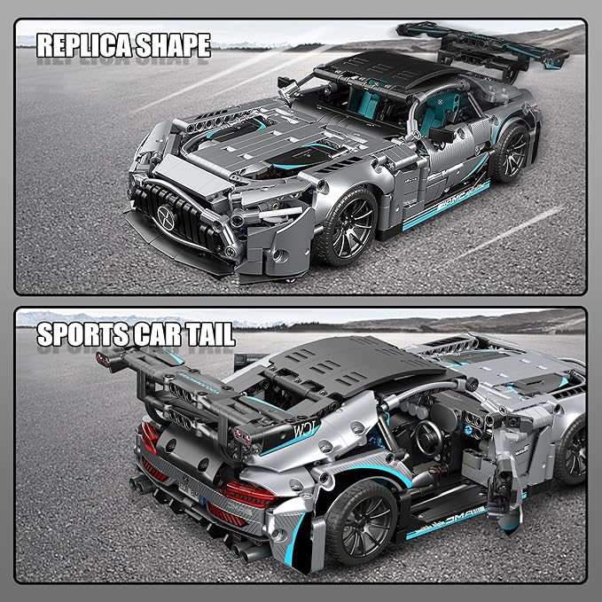 Racing Car Building Kit for Adults,1:14 MOC Super Sports Car Building Blocks Construction Sets, Buildable Supercar Model for Kids Gift Giving or Collection(1466pcs)