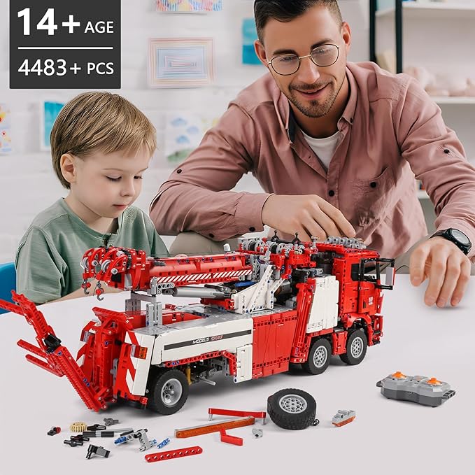 Mould King 17027 Road Rescue Vehicle Building Block Kits, MOC Building Blocks Set to Build, Gift for Kids Age 8+/Adult Collections Enthusiasts (4883 Pieces with Motor/APP Remote Control)