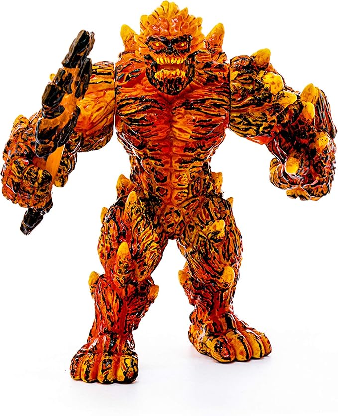 Schleich Eldrador Creatures Mythical Lava Monster - Lava Monster with Magic Axe, Posable Lava Golem Fantasy Action Figure, Highly Durable,for Boys and Girls Ages 7+