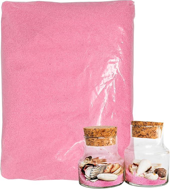 Podzly 5 Pound Decorative Bulk Craft Sand - Perfect for Weddings, Classrooms & Creative Crafts - Fine Sand, Non-Toxic & Safe for Kids & Adults - Colorful Play Sand for Outdoor and Home Decor - Pink