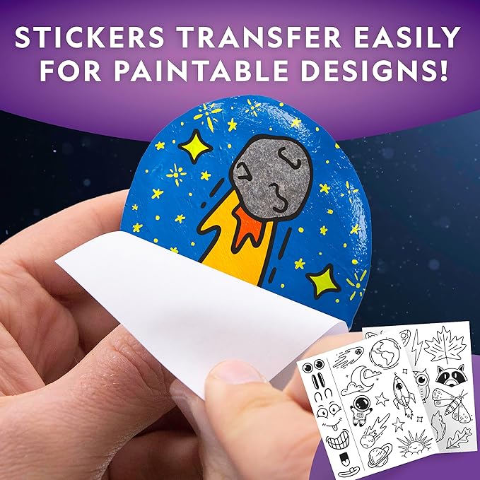 NATIONAL GEOGRAPHIC Glow in the Dark Rock Painting Kit - Arts & Crafts Kit for Kids, Decorate 15 River Rocks with 15 Paint Colors & More Art Supplies, Kids Craft, Kids Art Kit, Kids Activity Kit