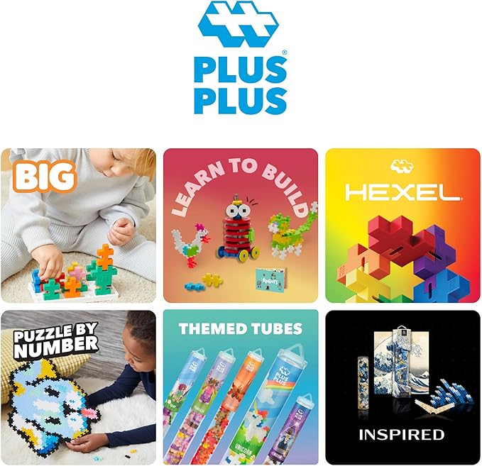 PLUS PLUS 3D Puzzle Building Block Set, 70 Mini Interlocking Pieces, Fun Holiday Activities for Kids - Easter Egg Mini Maker Tube