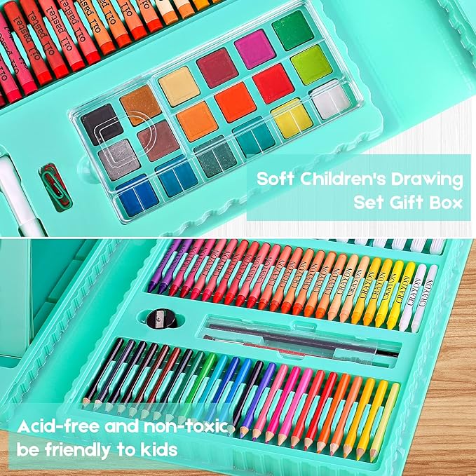 iBayam Art Kit, 251-Pack Art Supplies Drawing Kits, Arts and Crafts Gifts Box for Kids Teen Girls Boys, Art Set Case with Trifold Easel, Scratch Paper, Sketch Pad, Coloring Book, Crayons, Pencils