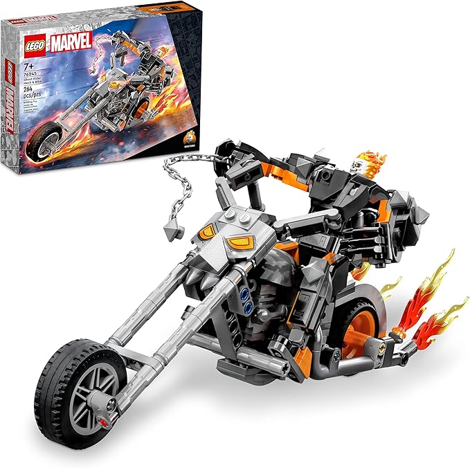 LEGO Marvel Ghost Rider Mech & Bike Building Toy for Boys & Girls Ages 7+ - Marvel Superhero Toy W/Movable Action Figure - Gift for Kids & Fans - 76245