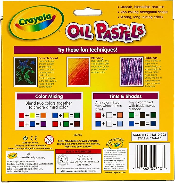Crayola Oil Pastels, School Supplies, Kids Indoor Activities At Home, 28 Assorted Colors