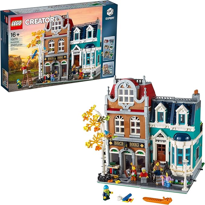 LEGO Creator Expert Bookshop 10270 Modular Building, Home Décor Display Set for Collectors, Advanced Collection, Gift Idea for 16 Plus Year Olds