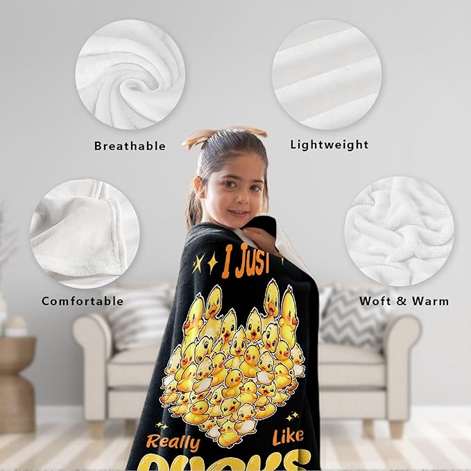 I Just Really Like Ducks Blanket Adult duck Blanket Kids Funny Blanket Suitable for Bedroom bed sofa Crib Couch Chair outdoor All Season Items That Yellow Duck Lovers Will Love 40"x30"for Pets