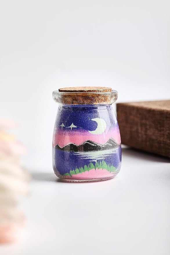 YUANLUGV Sand Art Bottles, Colored Sand with Luminous Sand Art Crafts Gift for Kids, Elegant and Exquisite Sand Art Craft Bottle，Gifts for Girls Boys Kids Women Birthday (E)