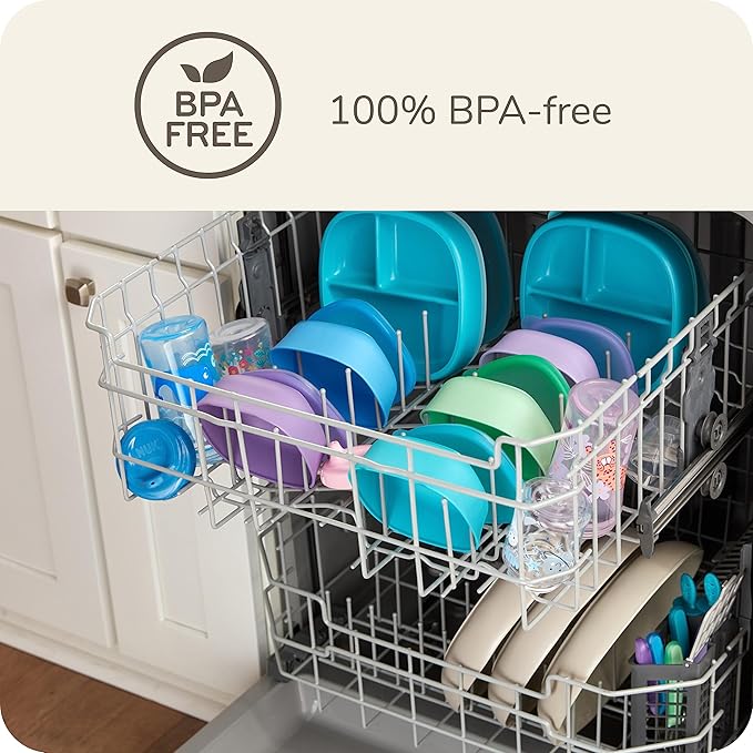 NUK Silicone Baby Suction Bowls, Suction Feature Helps Reduce Spills, Microwave & Dishwasher Safe, BPA-Free, Pack of 2