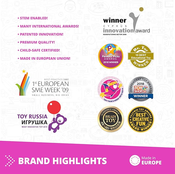 Engino STEM Girls Construction Building Designer 15 Model Toy Set. Educational Gift for Ages 6-12. Learn Engineering and Create 3D Models.