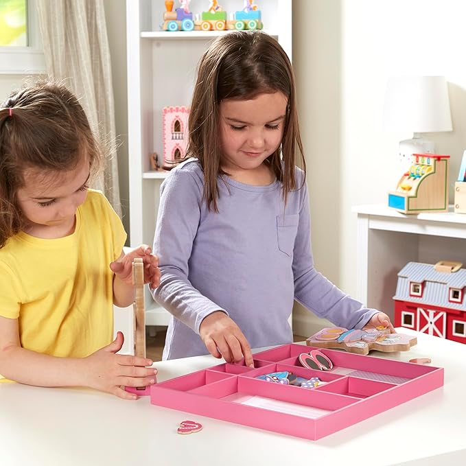 Melissa & Doug Disney Minnie Mouse and Daisy Duck Magnetic Dress-Up Wooden Doll Pretend Play Set (40+ pcs) Minnie Mouse Toys, Disney Dress Up Dolls For Preschoolers And Kids Ages 3+