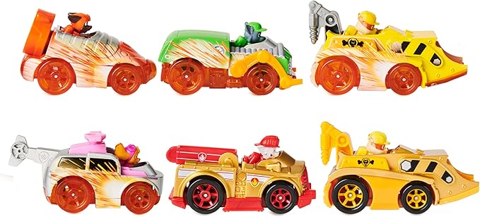 Paw Patrol, True Metal Spark Gift Pack of 6 Collectible Die-Cast Vehicles, 1:55 Scale
