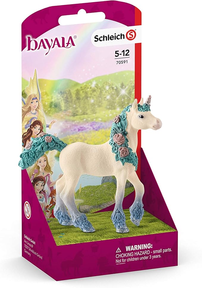 Schleich bayala, Unicorn Toys for Girls and Boys, Flower Unicorn Baby Foal Toy Figurine, Ages 5+