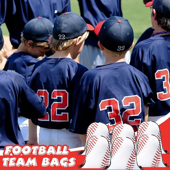 Poen 48 Pcs Baseball Party Favors Baseball Themed Supplies Include 12 Baseball Drawstring Backpack 12 Mini Baseball 12 Baseball Keychain 12 Baseball Wax Thread Braided Bracelet Inspirational Team Gift